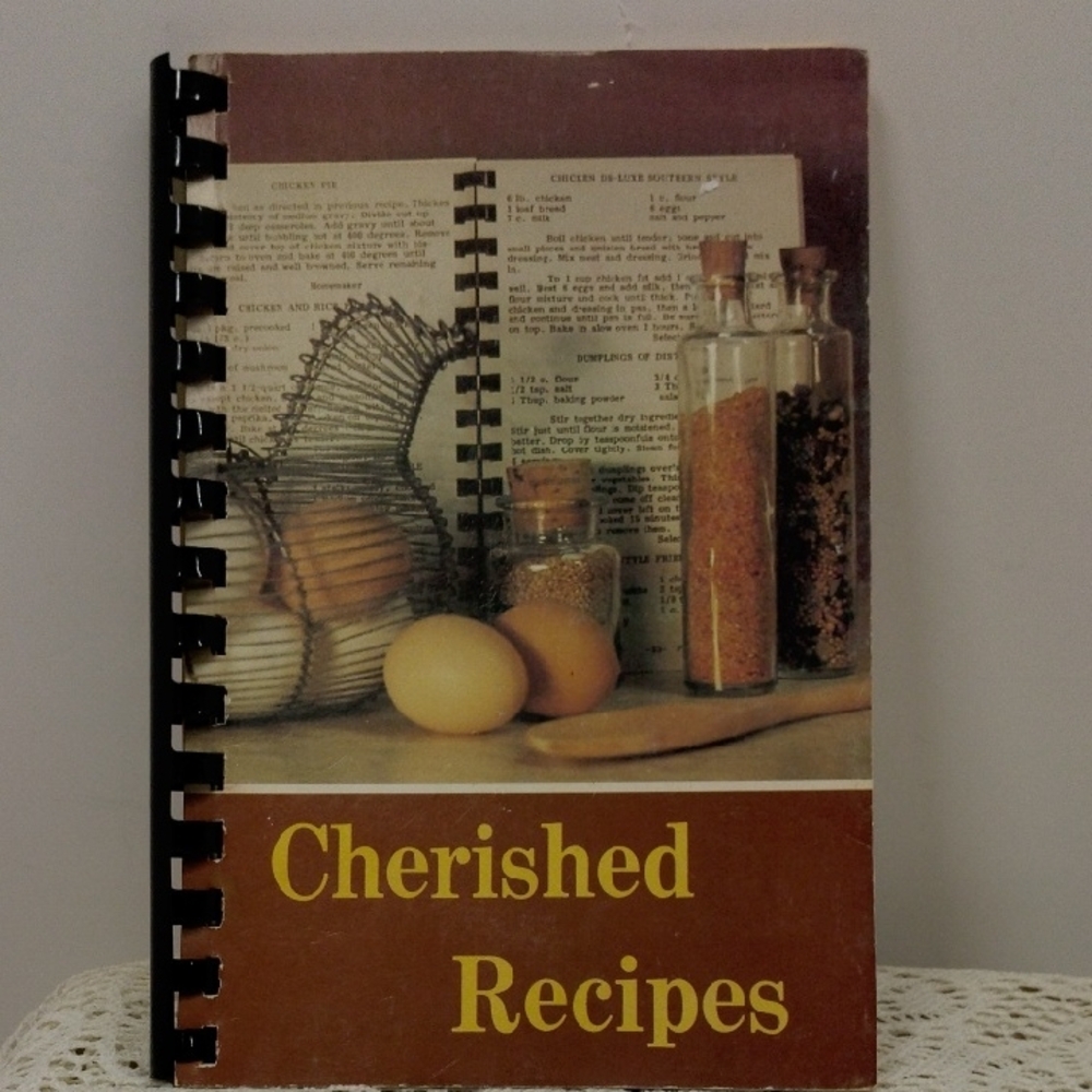 Cherished Recipes Spiral Cookbook with Brown Cover